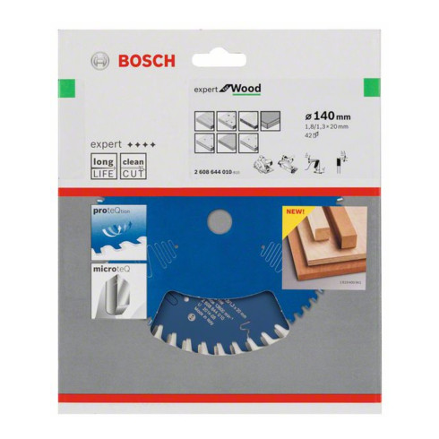 Bosch Lama circolare per sega Expert for Wood, 140x20x1,8mm 42