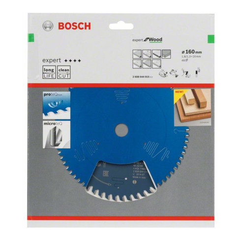 Bosch Lama per sega circolare Expert for Wood 160 x 20 x 1,8 mm 48