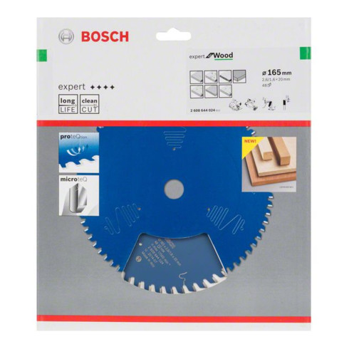 Bosch Lama per sega circolare Expert for Wood 165 x 20 x 2,6 mm 48