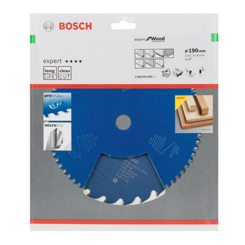 Bosch Lama per sega circolare Expert for Wood 190 x 30 x 2,0 mm 24