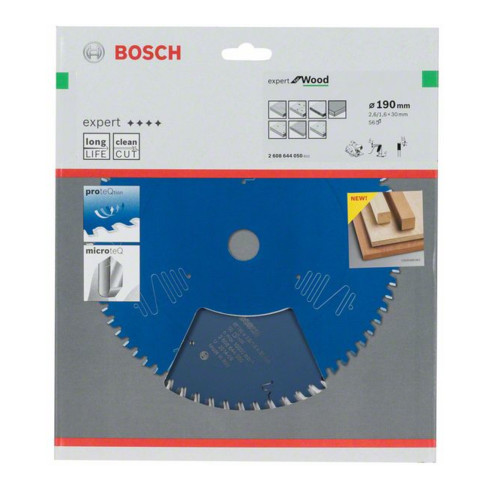 Bosch Lama per sega circolare Expert for Wood 190 x 30 x 2,6 mm 56