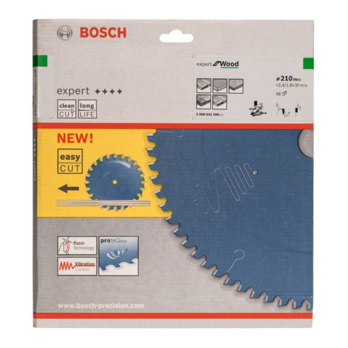 Bosch Lama per sega circolare Expert for Wood 210 x 30 x 2,4 mm 48