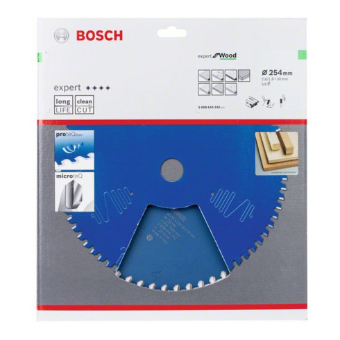 Bosch Lama per sega circolare Expert for Wood 254 x 30 x 2,6 mm 54