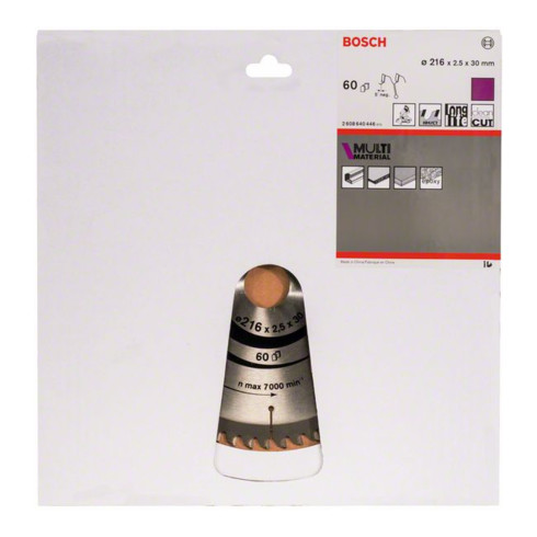 Bosch Lama per sega circolare Multi Material 216 x 30 x 2,5 mm 60