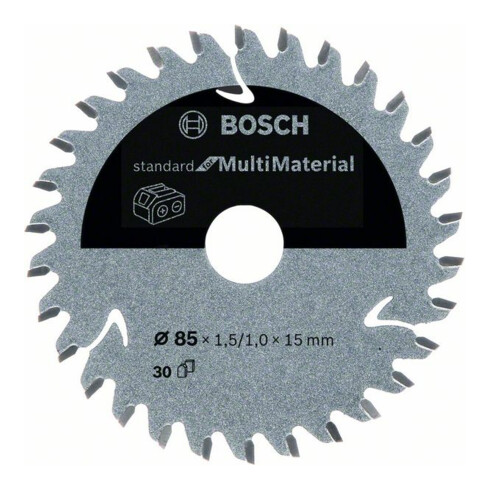 Bosch Lama per sega circolare Standard for Multimaterial per seghe a batteria 85 x 1,5/1 x 15 30 denti