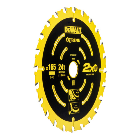DEWALT Lama per sega circolare manuale 165/20mm 24WZ DT10300-QZ