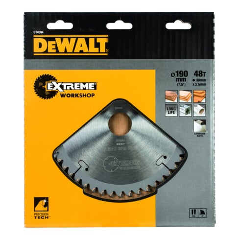 DEWALT Lama per sega circolare manuale 190/30mm 48TFZ DT4094-QZ