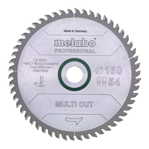 Metabo Lama per sega "multi cut - professional", 165x2,2/1,4x20 54 denti FZ/TZ 5°