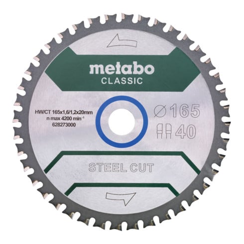 Metabo Lama per sega "steel cut - classic", 165x1,6/1,2x20 40 denti FZFA/FZFA 4°