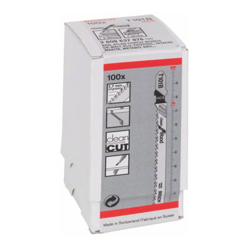 Bosch Lama per seghetto alternativo T 101 B, Clean for Wood