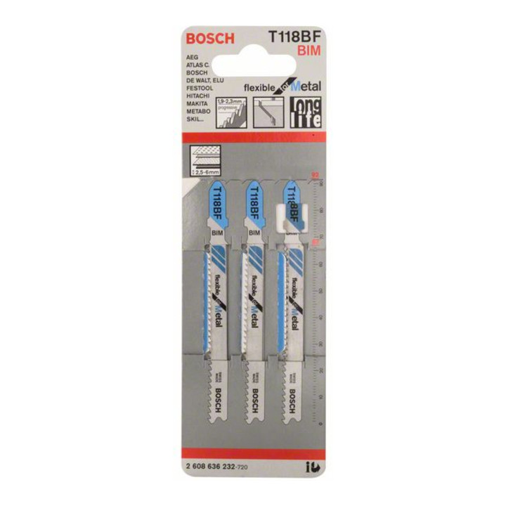 Lama per seghetto alternativo Bosch T 118 BF, Flexible for Metal