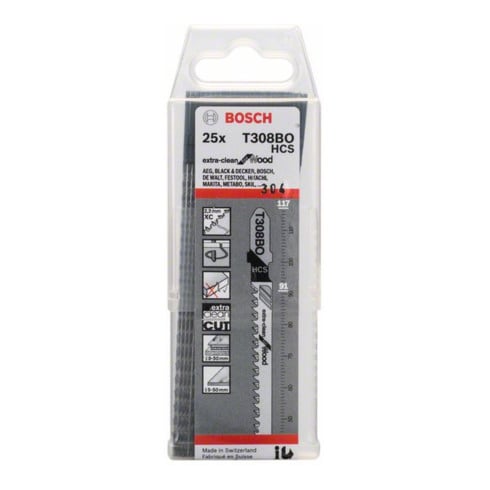 Lama per seghetto alternativo Bosch T 308 BO, Extraclean for Wood