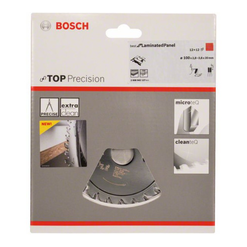 Lame de scie circulaire Bosch Top Precision Plastic Pour scies circulaires à format horizontales/verticales et scies circulaires de table