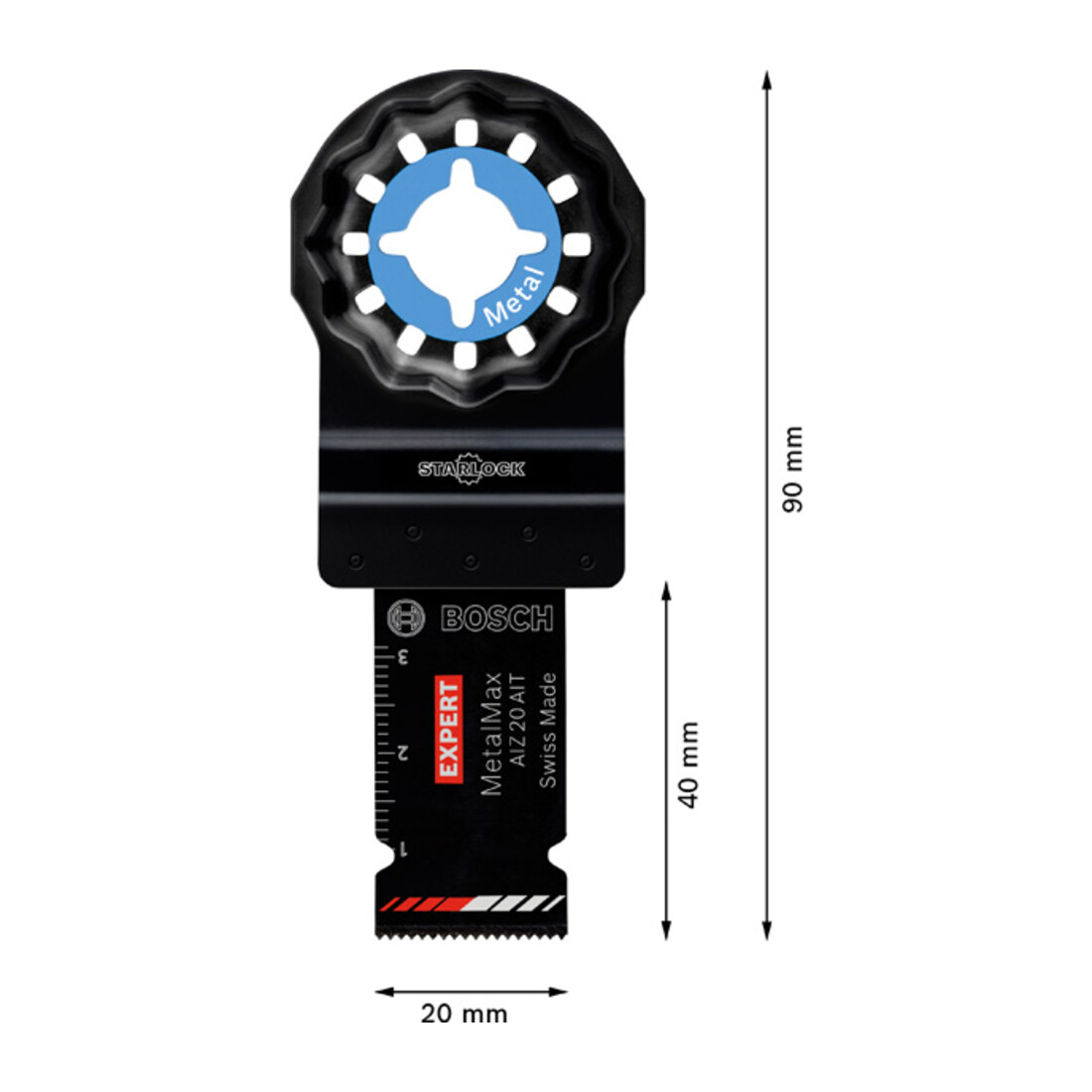 Lame Bosch Expert MetalMax AIZ 20 AIT pour outils multifonctions, 40 x 20 mm
