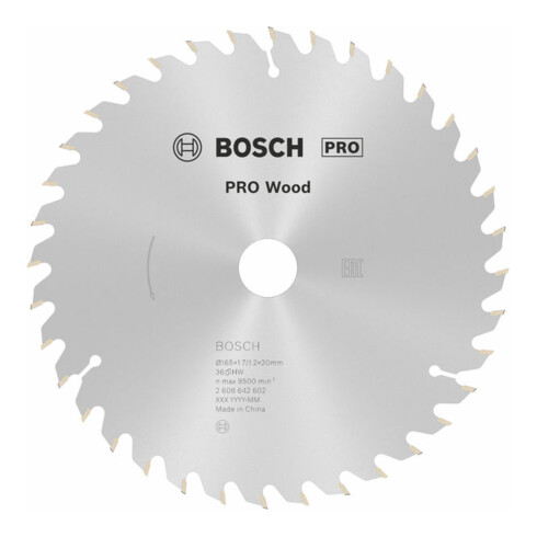 Lame Bosch Optiline Wood pour scies circulaires électroportatives 165 x 20/16 x 1,7 mm 36