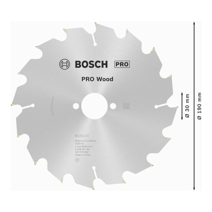 Lame Bosch Optiline Wood pour scies circulaires électroportatives 190 x 30 x 2,0 mm 16