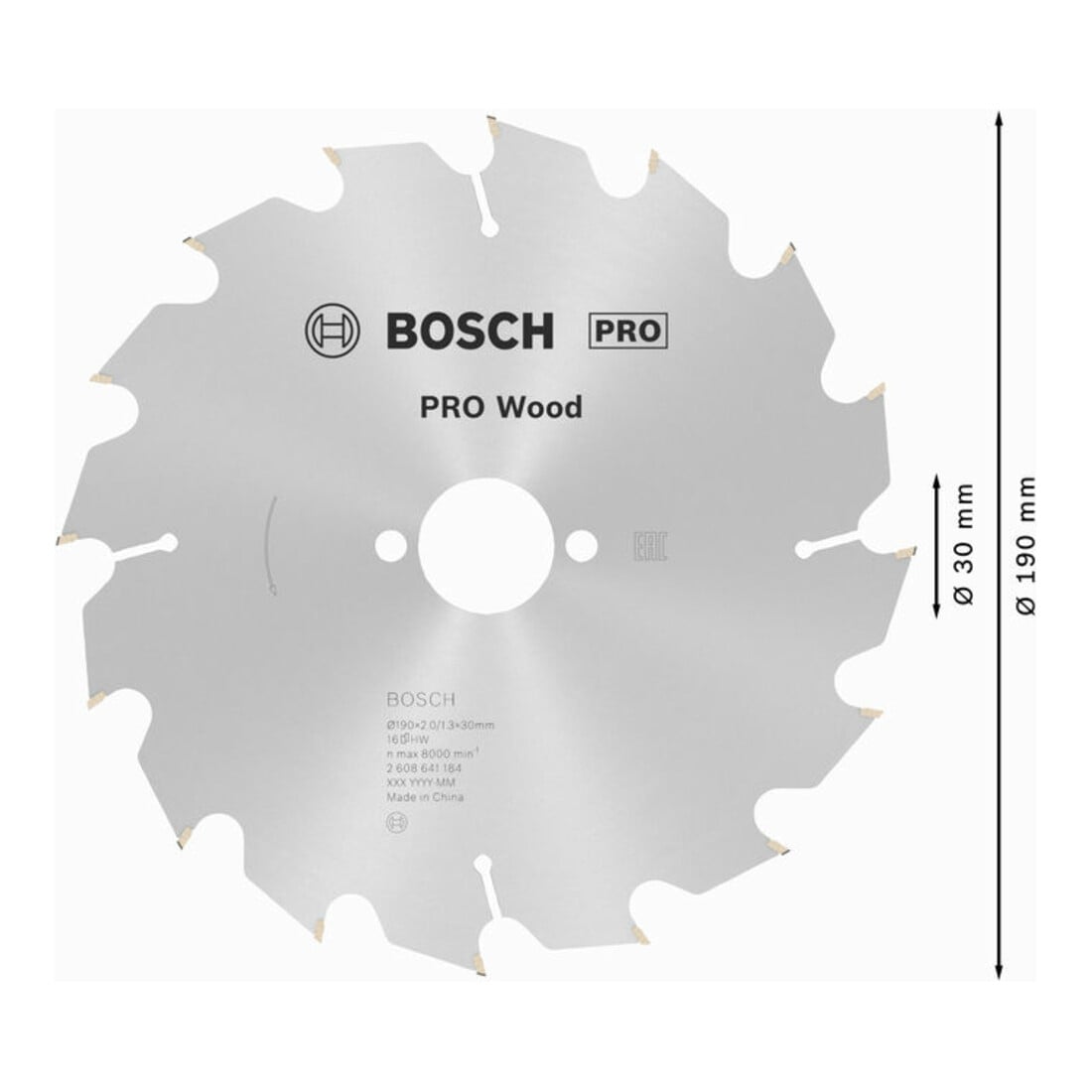 Lame Bosch Optiline Wood pour scies circulaires électroportatives 190 x 30 x 2,0 mm 16