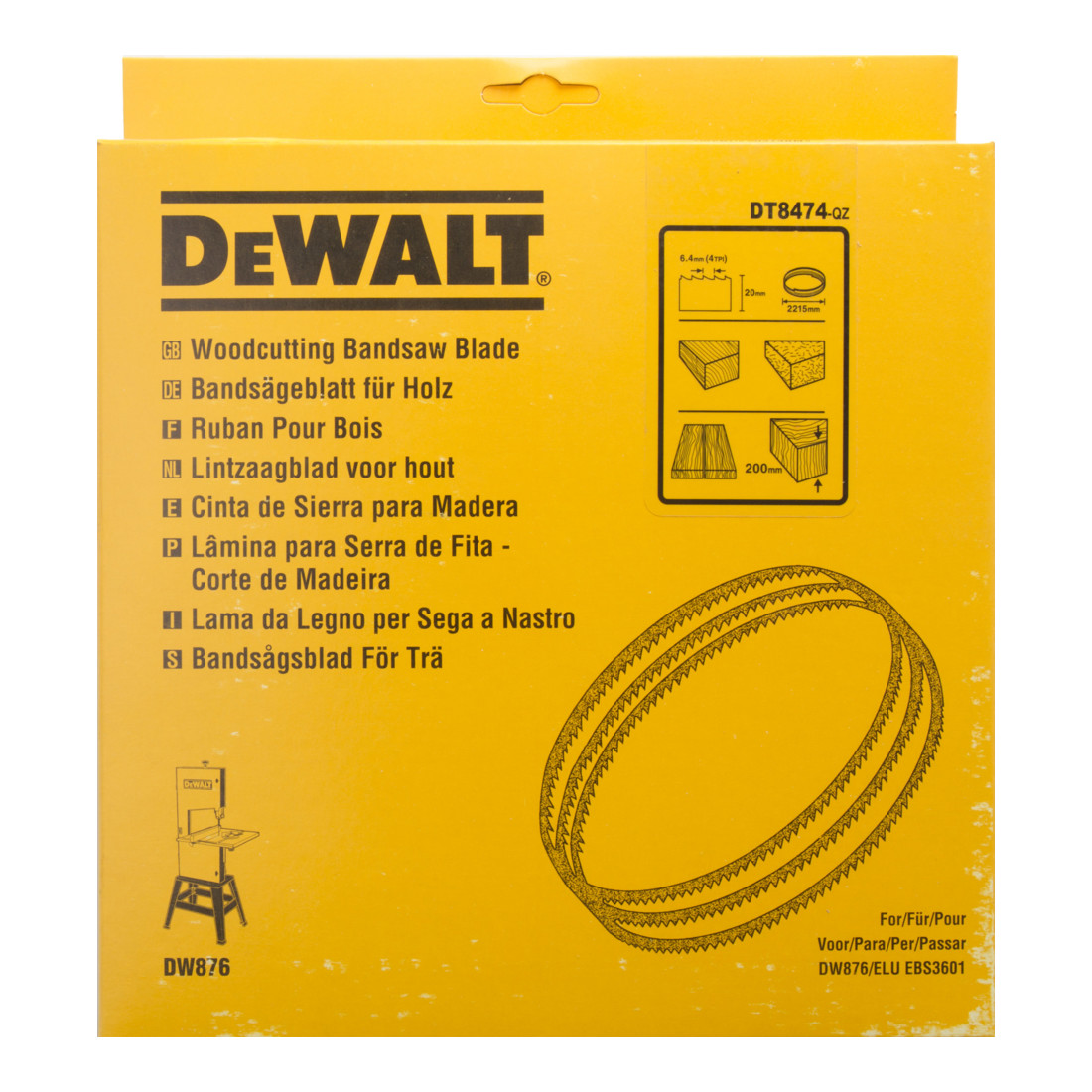 Lame de scie à ruban DEWALT 2215x20x0,6 mm 6,4 mm DT8474-QZ