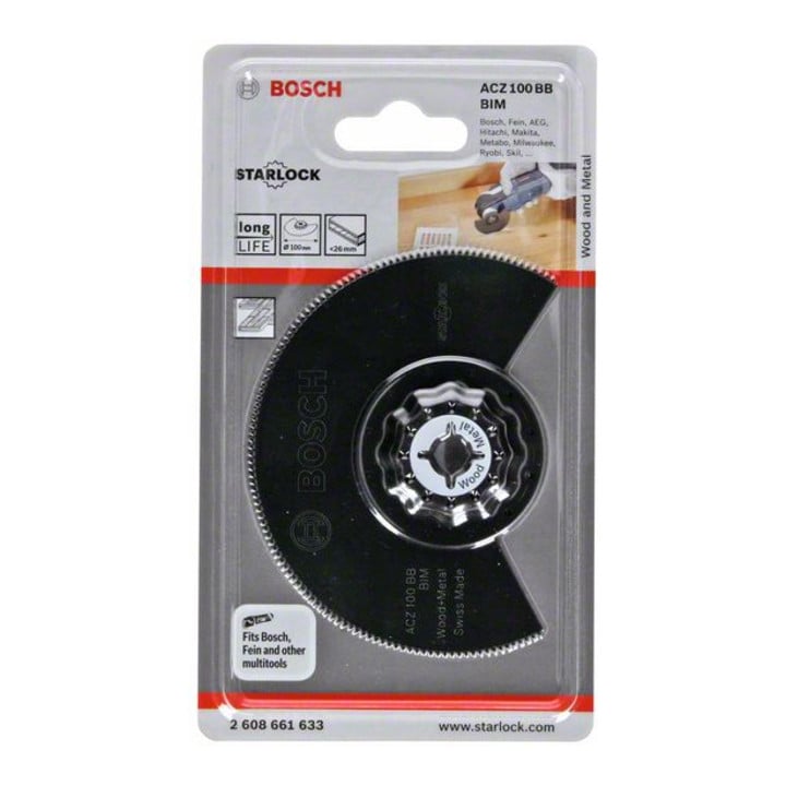 Bosch Lame de scie segmentée ACZ 100 BB, Bois et métal, BIM, 100 mm, décalée