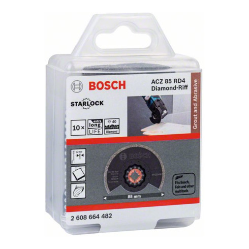 Lame de scie à segment Bosch ACZ 85 RD diamant RIFF, 85 mm, adaptée aux opérations de fraisage