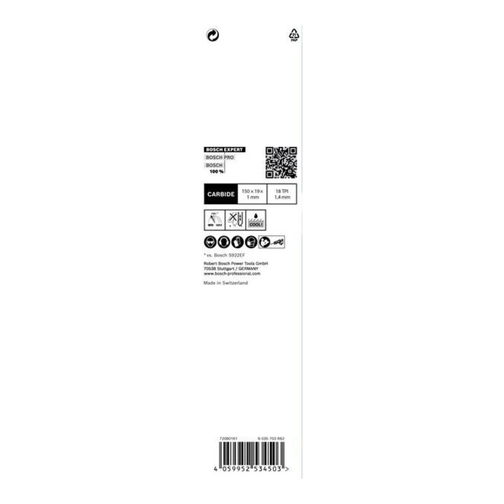 Lame de scie alternative Bosch Expert "Thin Tough Metal" S 922 EHM