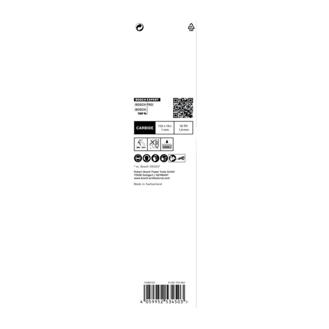 Lame de scie alternative Bosch Expert "Thin Tough Metal" S 922 EHM