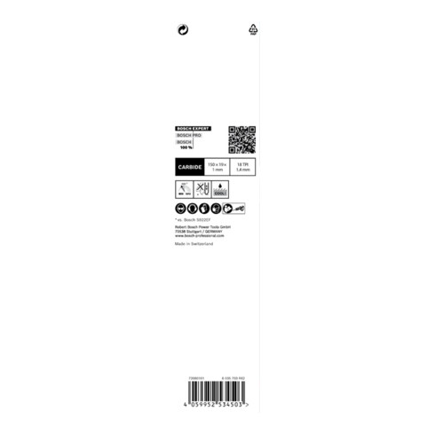 Lame de scie alternative Bosch Expert "Thin Tough Metal" S 922 EHM