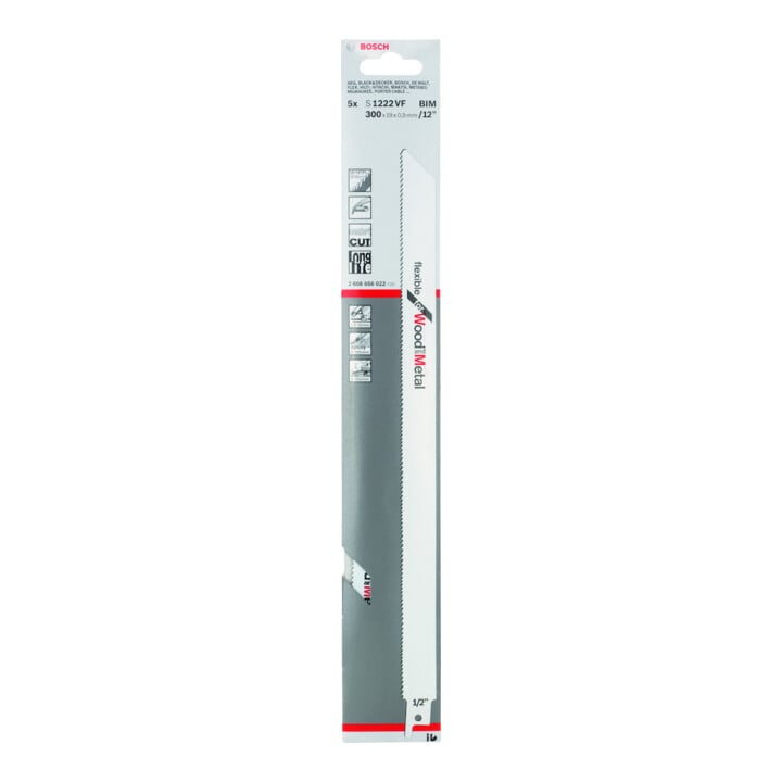 Lame de scie alternative Bosch S 1222 VF, flexible pour bois et métal