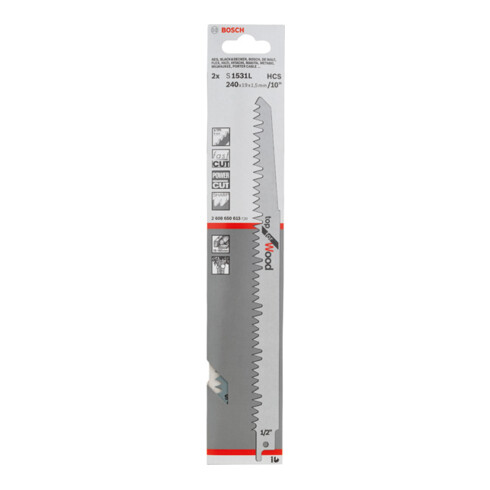 Lame de scie alternative Bosch S 1531 L, dessus pour bois