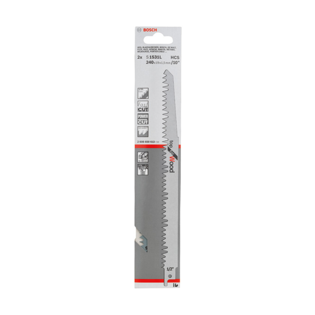 Lame de scie alternative Bosch S 1531 L, dessus pour bois