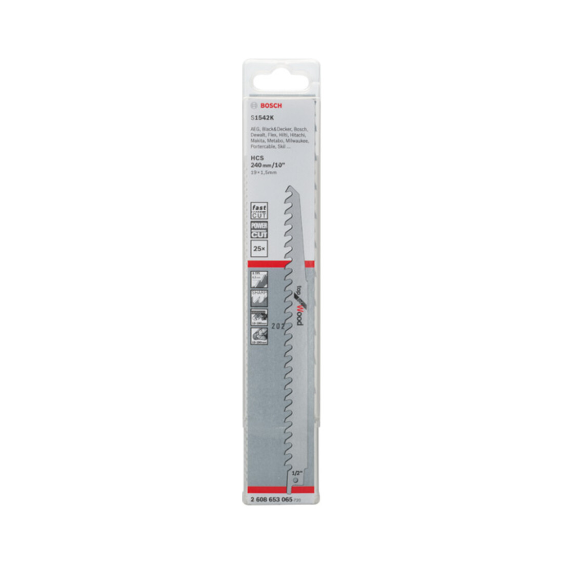 Lame de scie alternative Bosch S 1542 K, dessus pour bois