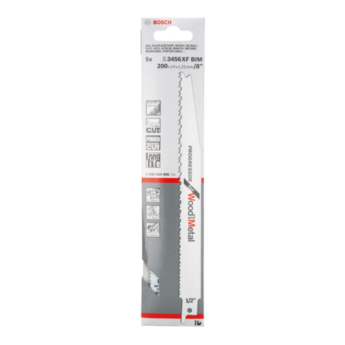 Lame de scie alternative Bosch S 3456 XF, Progressor pour bois et métal