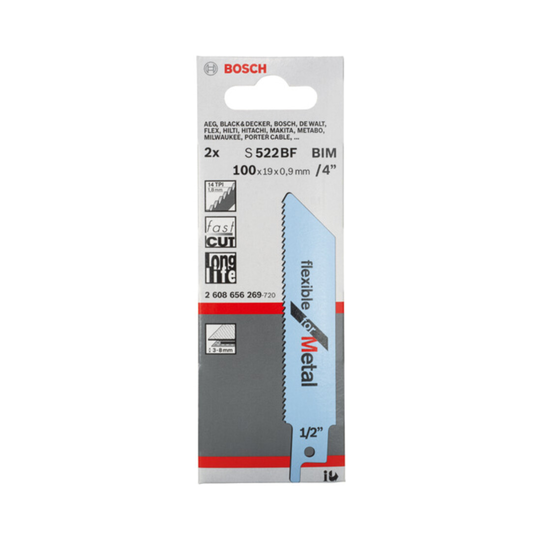 Lame de scie alternative Bosch S 522 BF, flexible pour métal