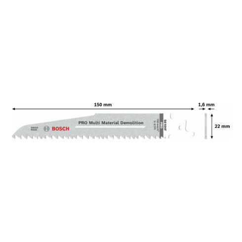 Lame de scie alternative Bosch S 610 VF, lourde pour bois et métal
