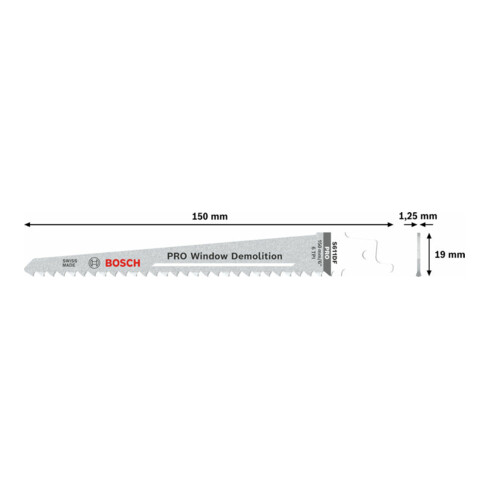 Lame de scie alternative Bosch S 611 DF, lourde pour bois et métal