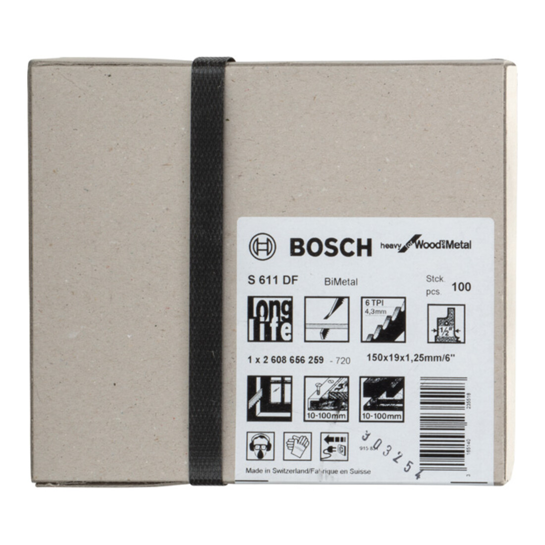 Lame de scie alternative Bosch S 611 DF, lourde pour bois et métal