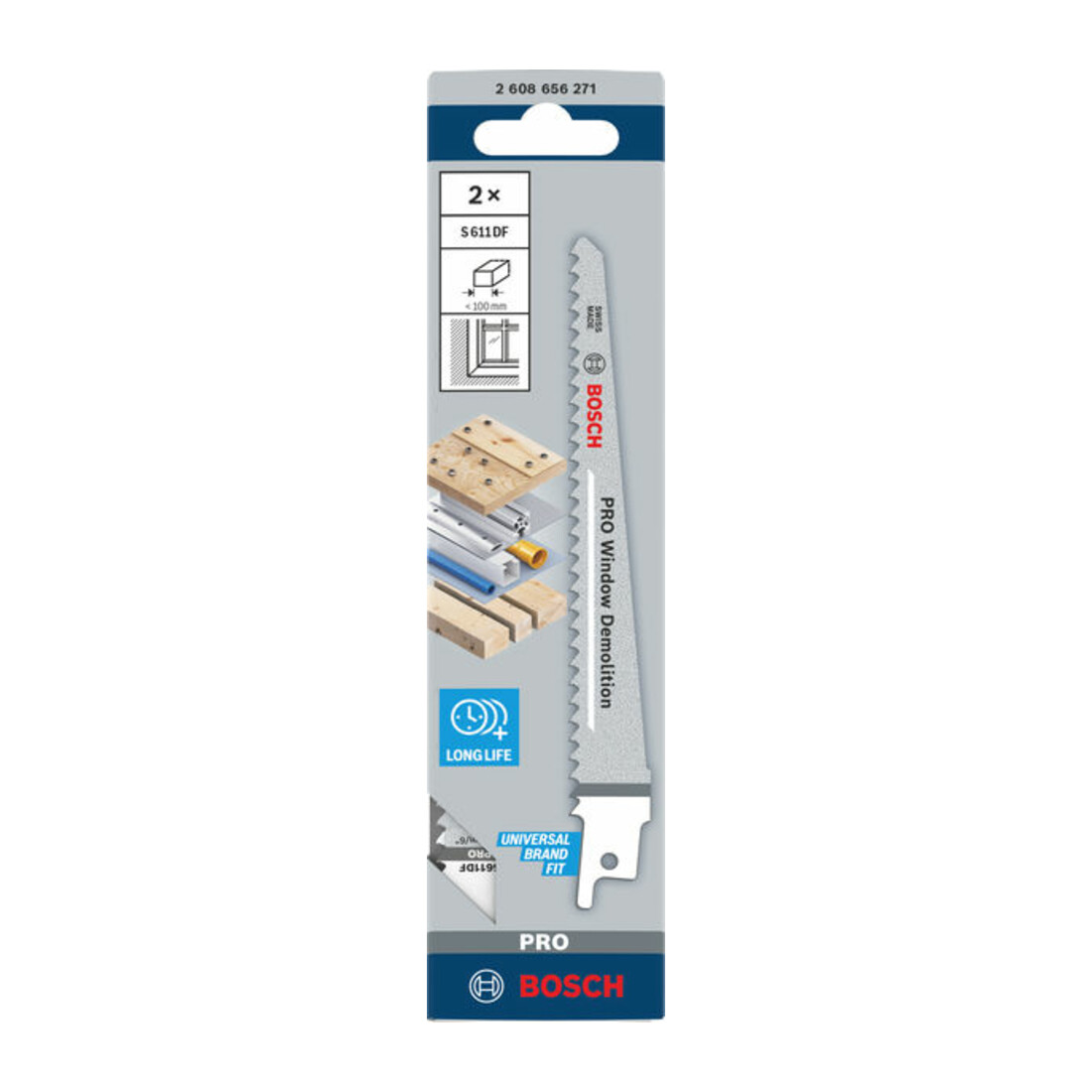 Lame de scie alternative Bosch S 611 DF, lourde pour bois et métal