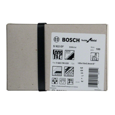 Lame de scie alternative Bosch S 922 EF, flexible pour métal