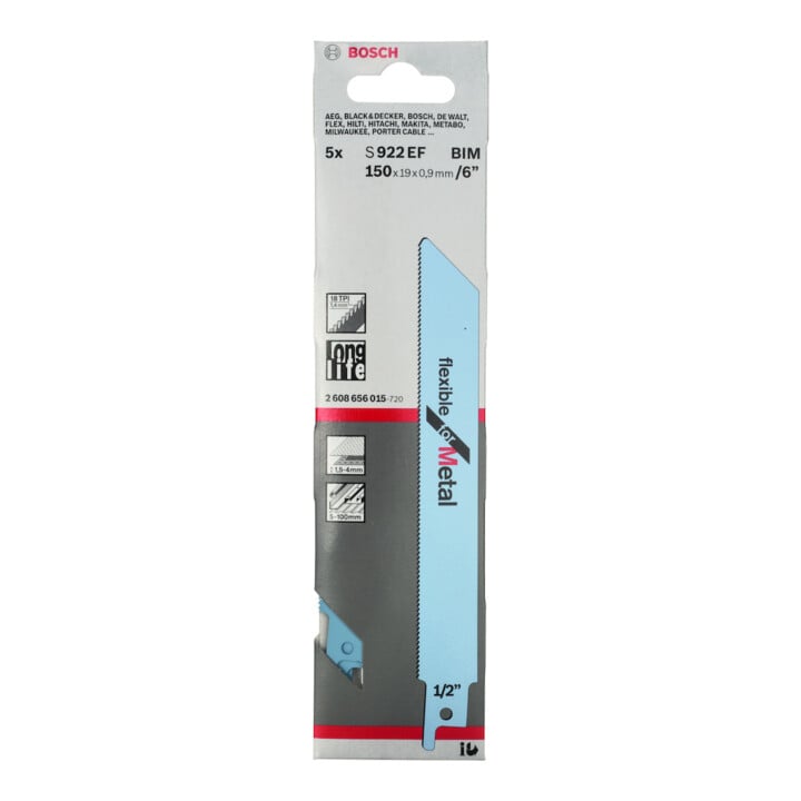 Lame de scie alternative Bosch S 922 EF, flexible pour métal