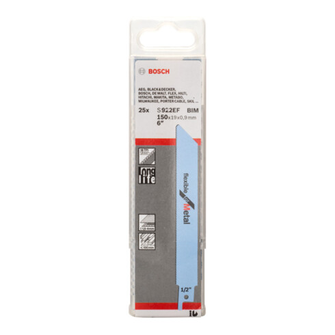 Lame de scie alternative Bosch S 922 EF, flexible pour métal