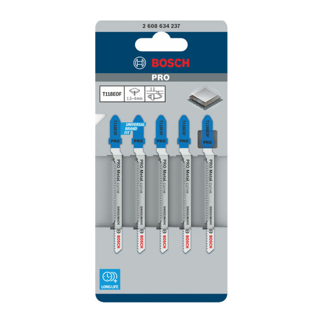 Lame de scie alternative Bosch T 118 EOF, flexible pour métal