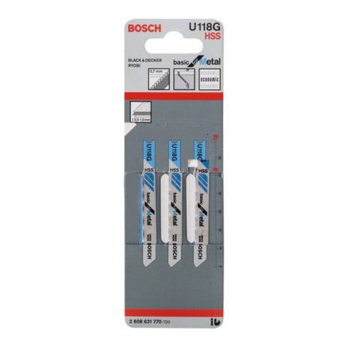 Lame de scie alternative Bosch U 118 G Basic pour métal