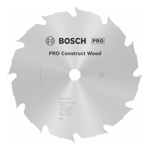 Lame de scie circulaire Bosch Construct Wood 184 x 16 x 2,6 mm 12