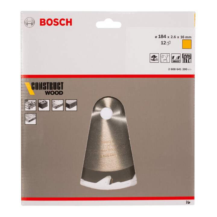 Lame de scie circulaire Bosch Construct Wood 184 x 16 x 2,6 mm 12