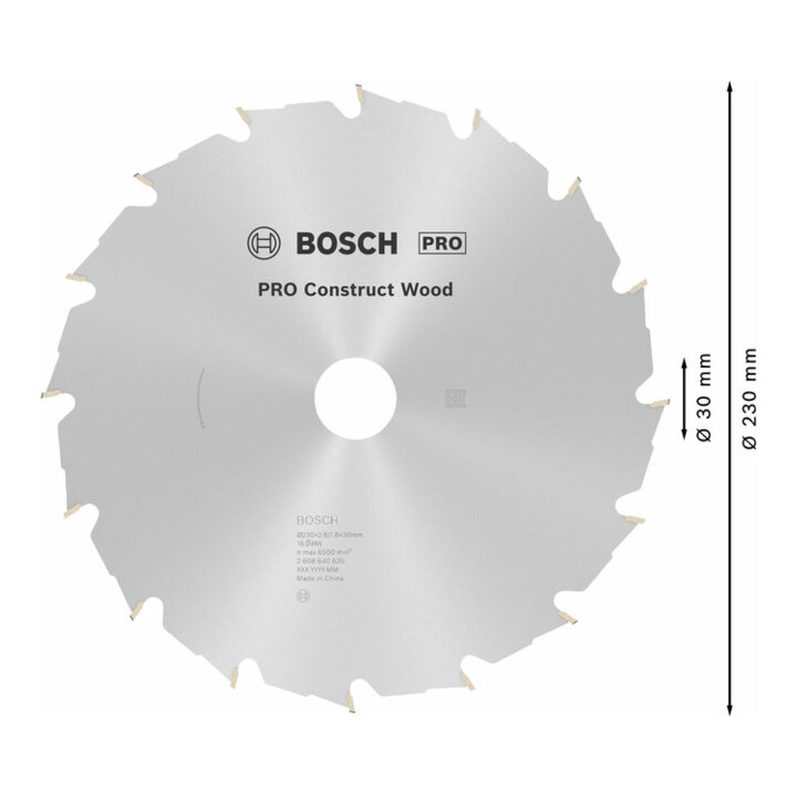 Lame de scie circulaire Bosch Construct Wood 230 x 30 x 2,8 mm 16