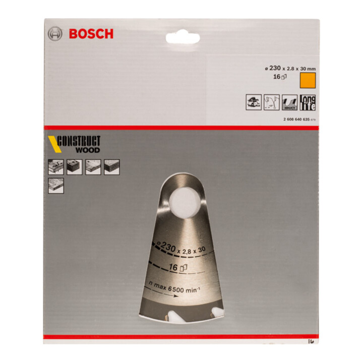 Lame de scie circulaire Bosch Construct Wood 230 x 30 x 2,8 mm 16