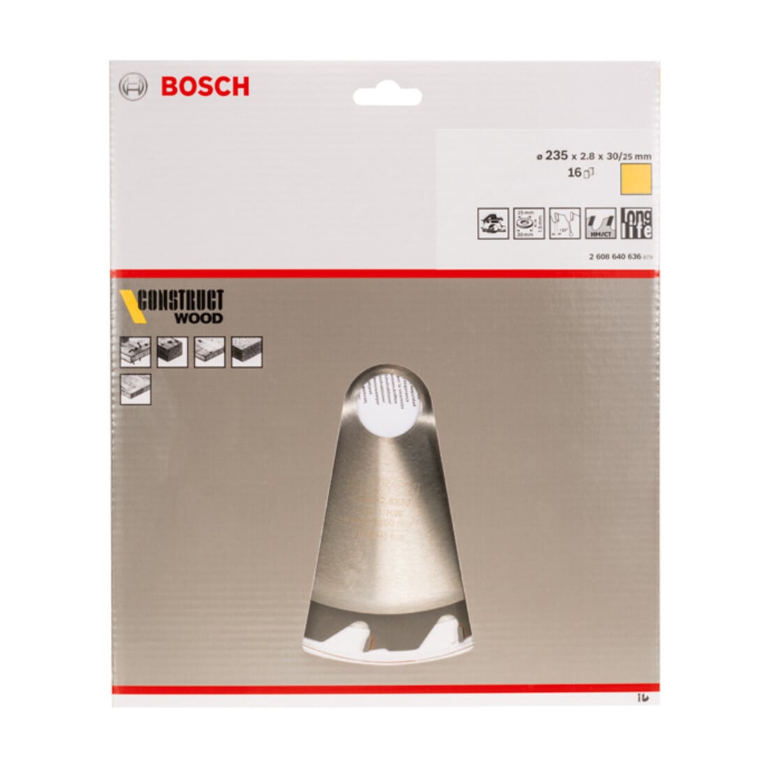 Lame de scie circulaire Bosch Construct Wood 235 x 30/25 x 2,8 mm 16