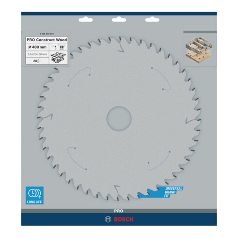 Lame de scie circulaire Bosch Construct Wood 400 x 30 x 3,5 mm 28