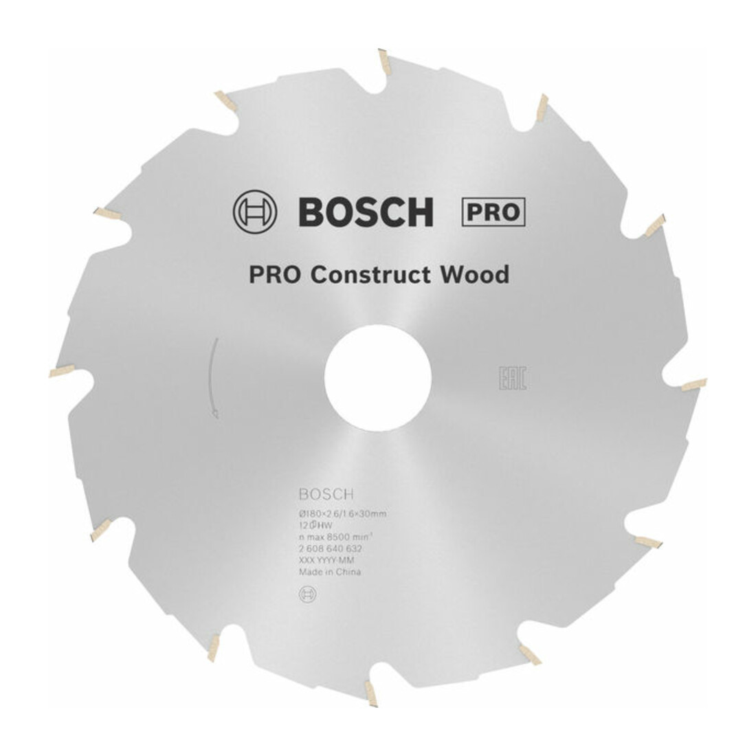 Lame de scie circulaire Bosch Construire bois 180 x 30/20 x 2,6 mm 12