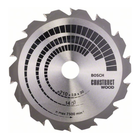 Lame de scie circulaire Bosch Construire bois 210 x 30 x 2,8 mm 14